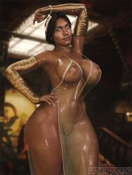 1girls 3d ass big_ass big_breasts breasts dark-skinned_female dark_skin edenian faceman108 female female_only jade_(mortal_kombat) mortal_kombat mortal_kombat_11 see-through see-through_clothing see-through_dress solo thick_thighs wide_hips