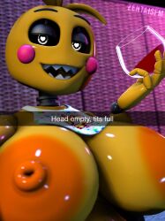 1girls 3d 3d_(artwork) animatronic areola areolae avian avian_humanoid bib big_breasts bimbo bimbo_robot_girl breasts close-up curvy eyebrows female female_only five_nights_at_freddy's five_nights_at_freddy's_2 half-closed_eyes heart-shaped_pupils heart_eyes huge_breasts large_areolae large_breasts large_nipples looking_at_viewer lovetaste_chica metallic_body open_mouth puffy_nipples reflective_body robot robot_girl robot_joints rosy_cheeks selfie sfm sharp_teeth smile smiling snapchat solo source_filmmaker toy_chica_(fnaf) toy_chica_(love_taste) watermark wine wine_glass yellow_body yellow_skin zentaisfm