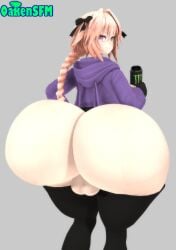 1boy 3d ass astolfo_(fate) balls big_ass bottom_heavy bubble_butt dat_ass drink dumptruck_ass fat_ass fate/apocrypha fate/grand_order fate_(series) femboy gigantic_ass hoodie huge_ass hyper_ass large_ass looking_at_viewer looking_back male male_only monster_energy oakensfm pink_hair solo source_filmmaker thick_thighs thighhighs wide_hips woodworksfm