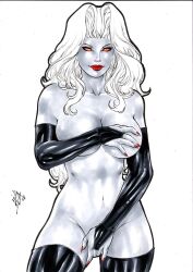 1girls big_breasts chaos_comics coffin_comics colored_sclera curvaceous curvy_body curvy_female curvy_figure ed_benes_studio hiding_breasts hiding_pussy lady_death lanio_sena latex_gloves looking_at_viewer queen_of_the_dead red_lipstick red_sclera seductive_look tagme voluptuous voluptuous_female white_hair white_skin