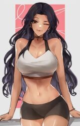 1girls 2022 big_breasts curvaceous curvy_body curvy_female curvy_figure dark-skinned_female dark_skin fit_female gym_clothes long_hair looking_at_viewer milf mommy_kink nijisanji nijisanji_en scarle_yonaguni seductive_eyes seductive_look solo solo_female solo_focus tagme tommietomm violet_hair virtual_youtuber voluptuous voluptuous_female