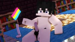 1boy 3d ashe_hendriksson_(fedolphin) bisexual_male black_hair blue_eyes dildo fedolphin mine-imator minecraft pansexual_pride_colors solo_male tagme