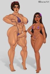 2futas abs areolae balls big_breasts big_penis bikini black_hair breasts brown_hair clothed clothing colombian dark-skinned_futanari dark_skin disney duo encanto erect_penis erection futa_only futanari height_difference human isabela_madrigal latina latina_futa light-skinned_futanari light_skin long_hair looking_to_the_side luisa_madrigal medium_breasts micro_bikini mostly_nude muscles muscular muscular_futanari nipples nipples_visible_through_clothing penis rocner siblings sisters size_difference standing string_bikini thick_thighs wide_hips young younger_futanari