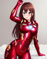 ai_generated brown_hair cosplay female iron iron_man marvel