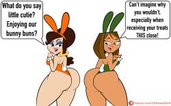 1boy 2girls ass_to_ass ass_to_face bunny_ears bunnysuit cartoon_network codykins123 courtney_(tdi) crossover edit ffm_threesome hispanic threesome total_drama_island trapped