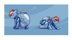 bulge desperation diaper inflatable krd latex my_little_pony orgasm_denial rainbow_dash_(mlp) rubber vibrator