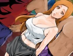 1girls bleach emotionless expressionless huge_breasts imminent_rape imminent_sex inoue_orihime maxi orange_hair rape