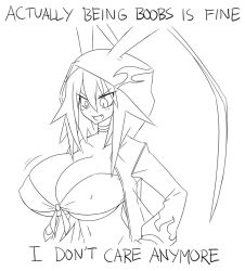 big_breasts canon_genderswap demon_girl disgaea disgaea_d2 huge_breasts laharl laharl-chan matsu-sensei nipple_bulge nippon_ichi_software