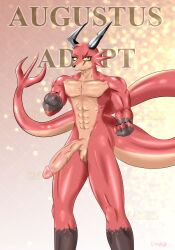 absurd_res anthro augustus dragon emadbz genitals hi_res male muscular penis solo