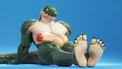 2022 3d_(artwork) anthro balls barefoot biceps big_balls big_feet big_muscles big_penis blue_background claws connivingrat crocodile crocodilian crocodylid digital_media_(artwork) erection feet foot_fetish foot_focus genitals helm_(connivingrat) hi_res huge_balls huge_cock huge_muscles humanoid_feet humanoid_genitalia humanoid_penis male male_only muscular muscular_anthro muscular_male non-mammal_balls nude obliques pecs penis plantigrade reptile scales scalie shadow simple_background sitting soles solo teeth thick_penis thick_thighs toe_claws