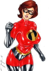 1girls big_breasts curvaceous curvy_body curvy_female curvy_figure disney ed_benes_studio elastigirl female_focus female_only helen_parr jeferson_lima latex_suit looking_at_viewer milf pixar seductive_eyes seductive_look short_hair skin_tight smooth_skin solo_female solo_focus superheroine tagme the_incredibles the_incredibles_2 thunder_thighs voluptuous_female