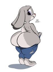 2016 alpha_channel anthro ass big_butt bottomwear butt_focus clothing colored disney ears_down elcid embarrassed fat female hi_res huge_butt huge_hips huge_thighs hyper hyper_butt judy_hopps lagomorph leporid lowkey mammal obese obese_female pants pivoted_ears plasma_snake rabbit shortstack simple_background solo text thick_thighs tight_clothing torn_bottomwear torn_clothes torn_clothing torn_pants wide_hips zootopia