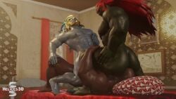 3boys abs anal anal_sex animated ass_eating bara big_ass big_butt facesitting ganondorf helices3d huge_ass huge_butt kotal_kahn long_hair male/male/male male_only mortal_kombat muscular muscular_male nintendo pecs red_hair riding riding_penis rimming tagme the_legend_of_zelda threesome video