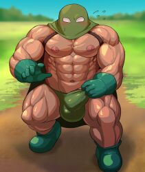 balls bara blush boner bulge dragon_quest erection erection_under_clothes gloves kandar male male_only mask masked muscles muscular penis solo solo_male tsukigata_rossi underwear