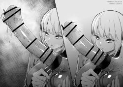 1futa 1girls artoria_pendragon artoria_pendragon_(lancer) balls big_penis black_and_white censor_bar censored censored_penis cock_belt dickgirl erect_penis erection fan_(f.w.zholic) fate/grand_order fate_(series) female florence_nightingale_(fate) futa_urethral_insertion futanari getting_erect giant_penis gigantic_penis horse_penis horsecock horsecock_futanari huge_cock human_with_animal_genitalia human_with_horsecock large_penis long_penis monochrome orgasm_denial penis testicles thick_penis urethral_insertion veiny_penis