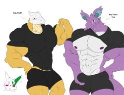 bulge male_only marowak nidoking pecs pokemon pokemon_(species) zangoose