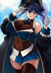 1girls big_breasts blue_eyes blue_hair child_bearing_hips cosplay curvy curvy_figure eye_patch female_only gloves grdrawww hololive hololive_english hololive_english_-council- hololive_english_-promise- hololive_fantasy hololive_japan houshou_marine houshou_marine_(cosplay) huge_breasts leggings lingerie ouro_kronii pirate pirate_hat stockings tagme thick_thighs virtual_youtuber voluptuous