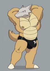 bulge male male_only marowak muscular muscular_male pokémon_(species) pokemon posing thick_thighs