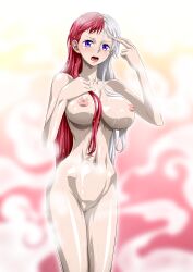 big_breasts blush breasts censored female female_only nel-zel_formula one_piece red_hair shower showering tagme uta_(one_piece) white_hair