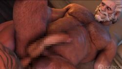 2boys 3d 3d_(artwork) anal_sex animated ass balls blizzard_entertainment butt censored dick erection gay joecalzon looking_at_another looking_back male male/male male_only mosaic_censoring muscular no_sound nude overwatch pecs penetration reinhardt short_playtime spread_legs tagme video