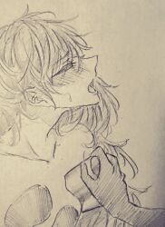 1other 2020 ambiguous_gender blush land_of_the_lustrous moaning padparadscha_(land_of_the_lustrous) pencil_(artwork) sketch sweatdrop unknown_artist