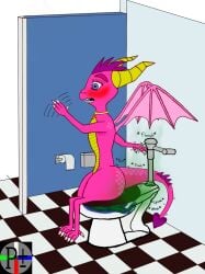 1girls activision anthro bathroom blush blushing_profusely courtesy_flush doorless_stall dragon embarrassed embarrassed_nude_female embarrassment ember-dragoness ember_(spyro) fart fart_cloud feces female female_only feral floor flush flushing hi_res nude perspectivezero public_restroom restroom_stall scat semi-anthro smelly solo solo_female spyro_the_dragon stink_fumes tile tile_floor toilet toilet_paper toilet_paper_dispenser toilet_use translucent video_games waving_hand