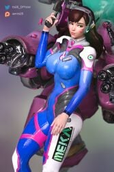 1girls 3d big_ass big_breasts blizzard_entertainment bodysuit d.va female female_only fully_clothed meka overwatch patreon_username solo tb25 thick_thighs twitter_username