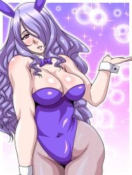 1girls breasts bunny_ears bunny_girl bunnysuit camilla_(fire_emblem) camilla_(spring)_(fire_emblem) cleavage female female_only fire_emblem fire_emblem_fates fishnet_legwear fishnets hair_over_one_eye inabakun00 large_breasts leotard long_hair looking_at_viewer nintendo pantyhose pink_eyes purple_hair smile solo very_long_hair