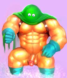 balls bara cape dragon_quest gloves iceman1984 kandar male male_only mask masked muscles muscular penis pubic_hair solo solo_male spread_legs sweaty