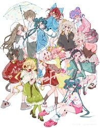 absurdres animal blonde_hair double feline guanfive highres holding jewelry low non-web_source pleated sailor sample_watermark transparent twin very watermark