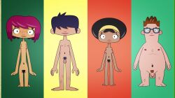 2boys 2girls african_female afro balls blue_hair breasts brown_hair carpet_matching_drapes carpet_not_matching_drapes chest_hair chubby_male clara_(sex_symbols) dark-skinned_female dark_skin female freckles glasses hair_covering_eyes hairy hairy_arms hairy_legs hairy_pussy hugo_(sex_symbols) light-skinned_female light-skinned_male light_skin long_arms long_body male male_nipples max_(sex_symbols) mia_(sex_symbols) naked naked_female naked_male navy_blue_hair normal_breasts nude nude_female nude_male official_art penis pink_hair pubic_hair screencap screenshot sex_symbols_(tv_series) short_hair short_legs shorter_female small_breasts teenage teenage_boy teenage_girl teenagers testicles yellow_headband