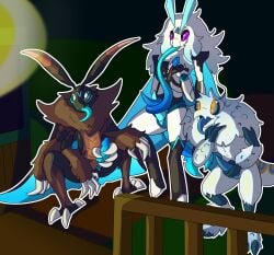 absurd_res antennae_(anatomy) arthropod blue_penis claws erection fluffy genitals hi_res insects lepidopteran light long_tongue machine male male/male masturbation moth multi_arm multi_limb multiple_characters night penis robot shizameakanzatsu silly slit_(disambiguation) solo tongue