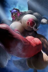 absurd_res anthro balls big_balls big_breasts big_penis blue_eyes blue_hair breasts canid canine canis cloud felid fog foggy_background futanari genitals gynomorph hair hi_res horn huge_balls huge_breasts huge_cock hybrid hyper hyper_balls hyper_breasts hyper_genitalia hyper_penis intersex knot macro mammal moon muscular nipple_piercing nipples nonbinary_(lore) pantherine penis piercing purple_eyes purple_hair snow_leopard solo spectrumshift star vein veiny_penis wolf zzyzx