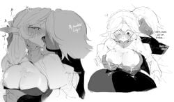 1boy 1boy1girl 1girls blush blush_lines breast_grab breast_milking breasts breasts_out cookie_run cookie_run_kingdom female femshadow_milk_cookie groping_breasts lactation male pure_vanilla_cookie shadow_milf_cookie shadow_milk_cookie shadow_milk_cookie_(disguise) straight straight? sweat sweatdrop sweating