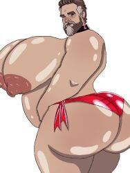 bara beard bottom_dad busty_boy david_harbour fag_daddy faggot_daddy fat_male femdaddy gay huge_ass huge_breasts huge_butt huge_nipples huge_thighs jim_hopper kittyx3meow male male_only red_guardian_(marvel) red_thong slutty slutty_daddy thong underwear