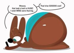 animated ass ass big_ass bouncing_ass breathotter bunny cocoa_the_bunny huge_ass jiggling_ass lagomorph looking_at_object male male_focus male_only massive_ass tagme thick thick_ass