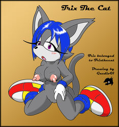 breasts feline feline female gadzio01 hair mobian nipples pussy short_hair solo sonic_(series) tail trix_the_cat