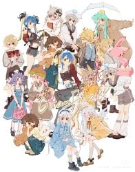 absurdres angel animal blonde_hair collared double flower guanfive highres holding non-web_source sailor sample_watermark sleeveless very watermark