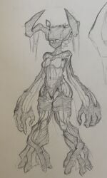 1girls 2025 big_forearms breasts female female_only flora_fauna horns leaves lingerie no_mouth nude original original_character plant plant_girl rippledvoice self_upload short_hair thick_thighs thighs traditional_media_(artwork) tree