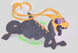 ambiguous_gender bodily_fluids bone bone_imprints bones_in_stomach digestion digestion_noises fatal fatal_vore feral feral_pred hi_res lizard lizard_(rain_world) open_mouth rain_world saliva saliva_string soft_bugg stomach_bulge tail text videocult vore yellow_lizard_(rain_world)