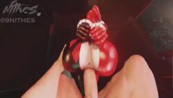anal_sex black_leather butt_sex faceless_male fart_edit fucked_from_behind handcuffed_female harley_quinn_(classic) jester_hat jester_outfit leather_suit red_leather ripped_suit tagme vaginal_sex video