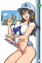 2d 2d_(artwork) artwork artwork_(digital) earphones earring ears female fingers girl hands happy long_hair panties pink_panties smiley_face sonic_(series) sonic_the_hedgehog sonic_the_hedgehog_(series) system_st91 systemst91 tagme