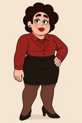 blouse crossdressing eyeshadow femboy high_heels lipstick makeup pantyhose pencil_skirt steven_quartz_universe steven_universe steven_universe_future