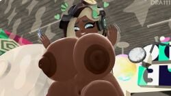 1girls 3d areolae dark-skinned_female dark_skin dra111_(artist) dragon316 female female_only huge_breasts marina_(splatoon) nintendo nipples octoling octoling_girl off_the_hook_(splatoon) solo solo_female splatoon tagme