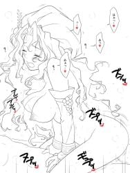 completely_nude cowgirl_position hat highres hilda_rhambling kiikii_(kitsukedokoro) monochrome nude squatting_cowgirl_position straddling tales_of_(series) tales_of_rebirth translation_request vaginal_penetration witch witch_hat