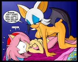 amy_rose bat bed breasts chadthecartoonnut completely_nude completely_nude_female crying female hedgehog imminent_rape nervous nipples nude rouge_the_bat shy sonic_(series) toon yuri