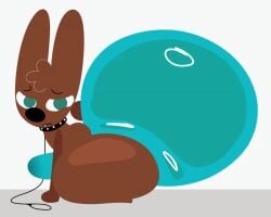 animated anthro ass ass big_ass bouncing_ass breathotter bulge bulge_through_clothing cocoa_the_bunny huge_ass jiggling_ass lagomorph leash looking_at_viewer massive_ass tagme twerking