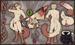 absurd_res anthro anus ass balls collar domestic_cat eyewear felid feline feline_eyes felis fluffy fluffy_tail genitals glasses hair hi_res humanoid_hands male mammal mistakes model_sheet penis solo solo_focus tail tongue