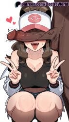 1girls 2025 ai_generated artist_name breasts brown_hair bust chest cleavage cock dark-skinned_male dark_penis dark_skin dick double_v double_w electroworld erection female heart hi_res high_quality high_resolution highres hilda_(pokemon) huge_cock interracial long_hair patreon patreon_username penis penis_awe penis_on_face penis_over_eyes pokemon shorts squatting stable_diffusion straight testicles tongue tongue_out trembling uncensored v w watermark