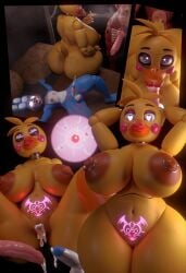 five_nights_at_freddy's five_nights_at_freddy's_2 gigantic_breasts impregnation multiple_ova piercing rckke succubus_tattoo toy_bonnie_(fnaf) toy_chica_(fnaf) withered_foxy